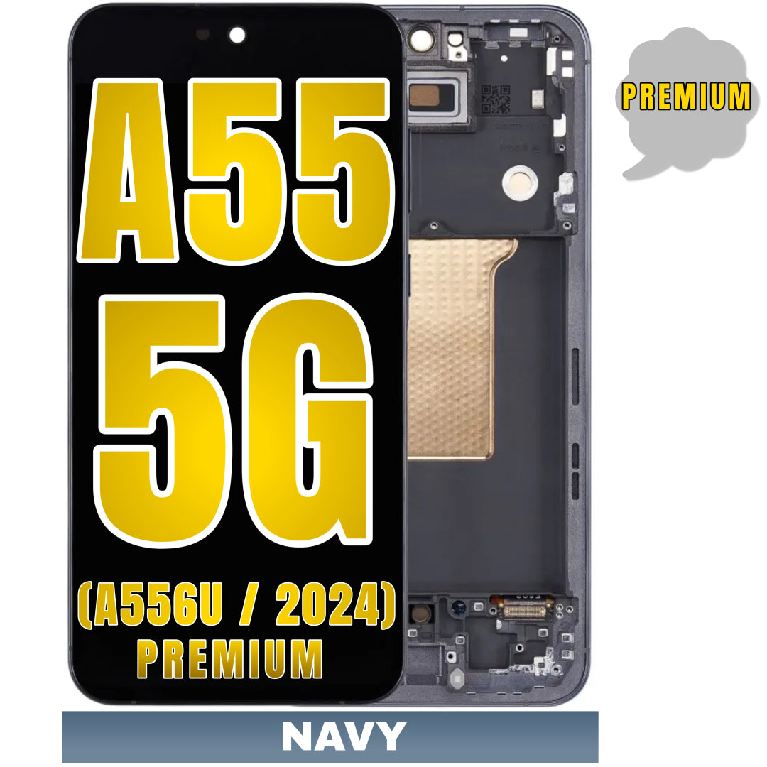 For Samsung Galaxy A55 5G (A556U / 2024) OLED Screen Replacement With Frame (Premium) (Navy)