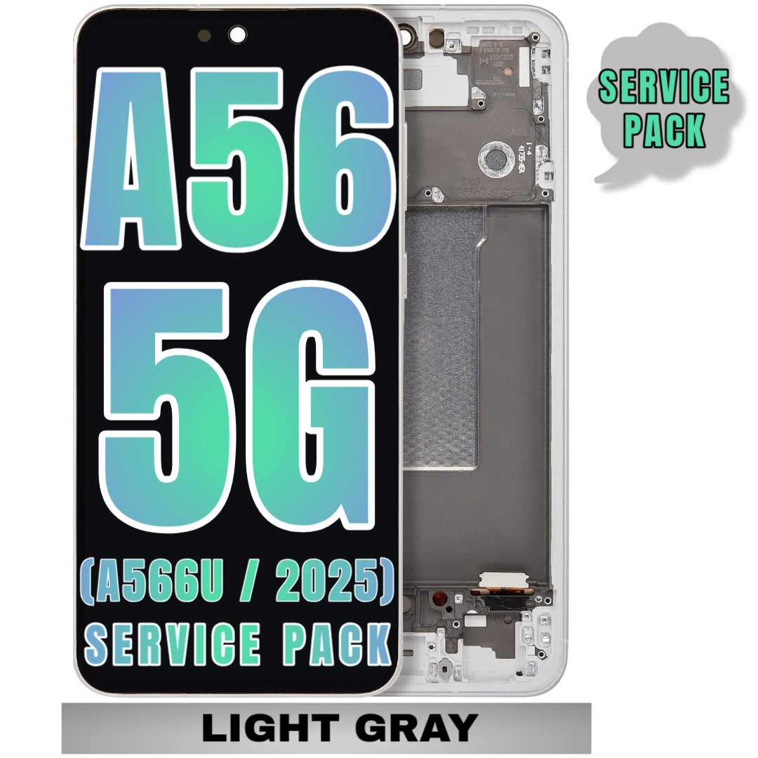 For Samsung Galaxy A56 5G (A566 / 2025) OLED Screen Replacement With Frame (Service Pack) (Light Gray)