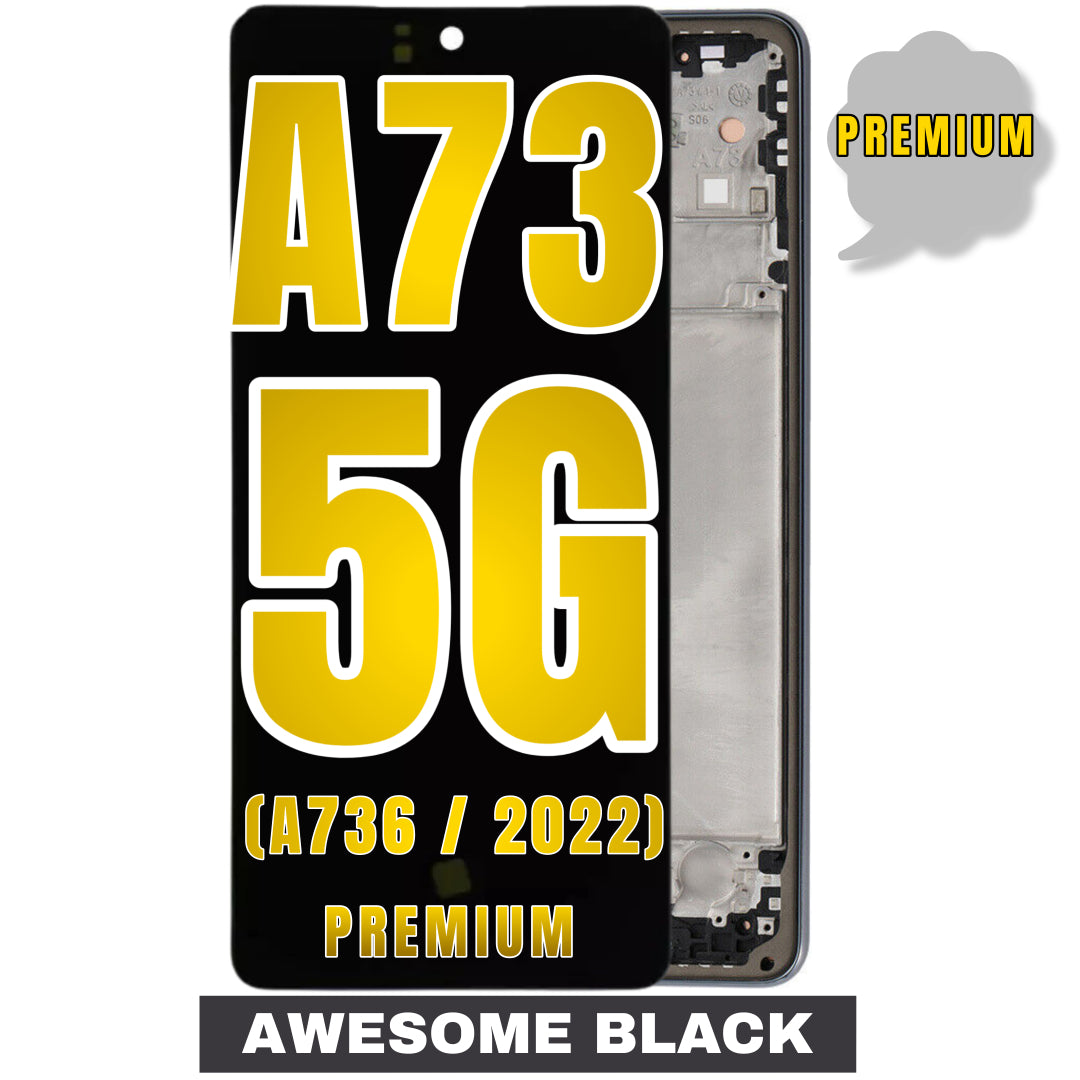 For Samsung Galaxy A73 5G (A736 / 2022) LCD Screen Replacement With Frame (Premium) (Awesome Black)