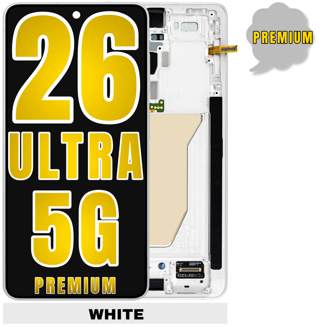 For Samsung Galaxy S26 Ultra 5G OLED Screen Replacement With Frame (Premium) (White)