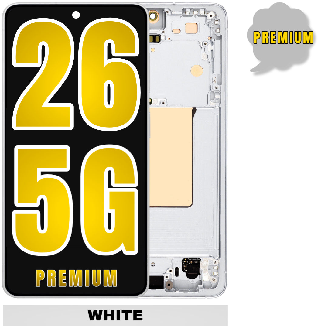 For Samsung Galaxy S26 5G OLED Screen Replacement With Frame (Premium) (White)