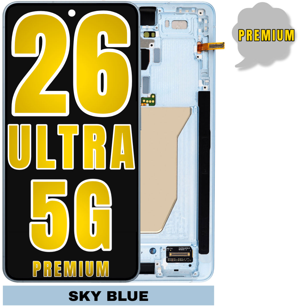 For Samsung Galaxy S26 Ultra 5G OLED Screen Replacement With Frame (Premium) (Sky Blue)