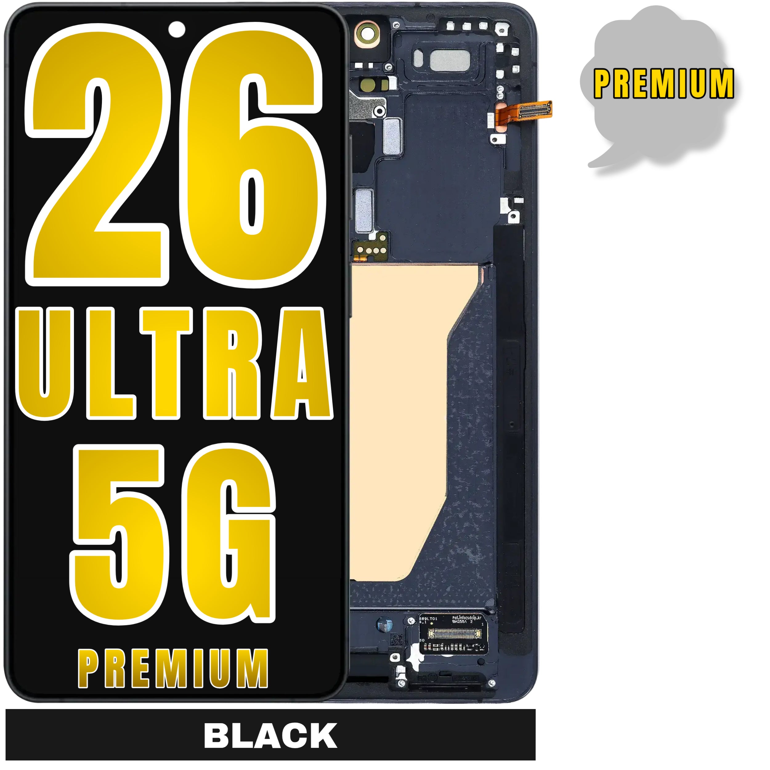 For Samsung Galaxy S26 Ultra 5G OLED Screen Replacement With Frame (Premium) (Black)