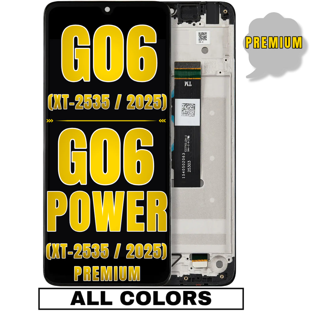 For Moto G06 (XT-2535 / 2025) / G06 Power (XT-2535-10 /2025) LCD Screen Replacement With Frame (Premium) (All Colors)