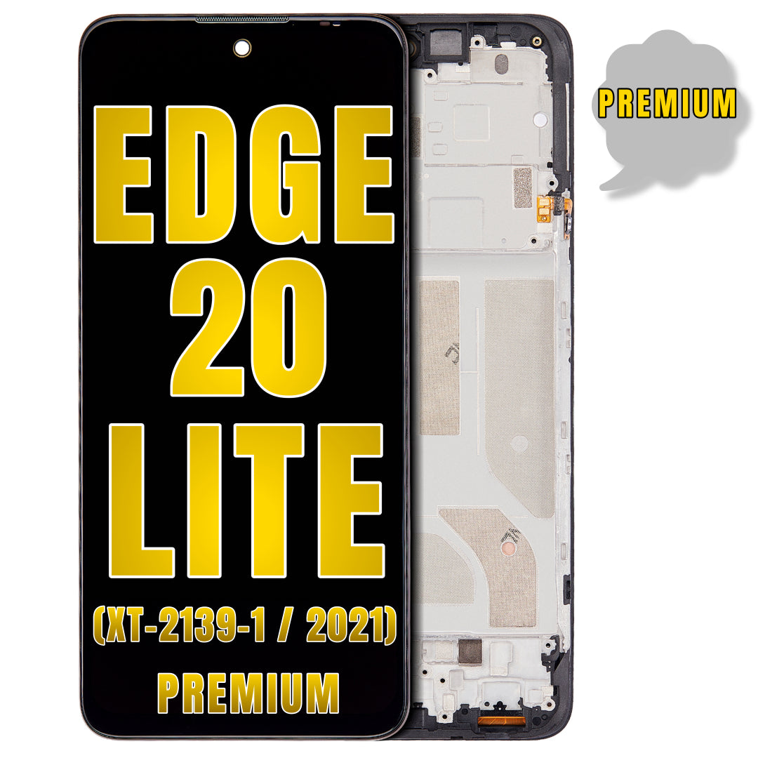 For Moto Edge 20 Lite (XT-2139-1 / 2021) LCD Screen Replacement With Frame (Premium) (All Colors)