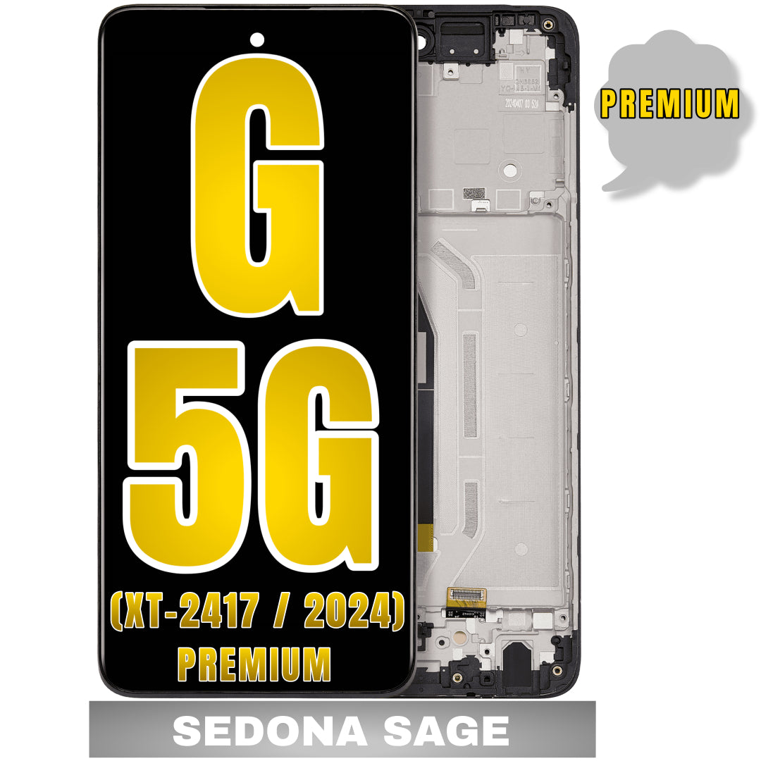 For Moto G 5G (XT-2417 / 2024) LCD Screen Replacement With Frame (Premium) (Sedona Sage)