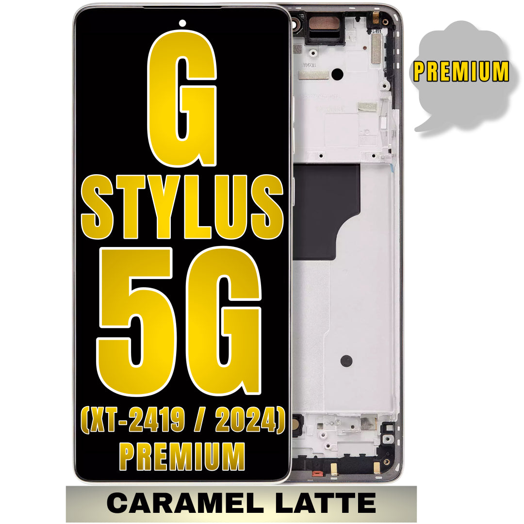 For Moto G Stylus 5G (XT-2419 / 2024) OLED Screen Replacement With Frame (Caramel Latte)