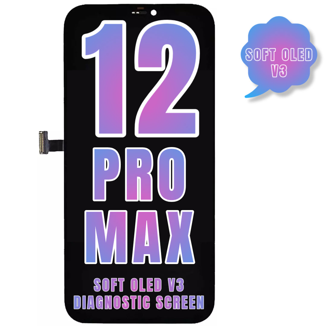 For iPhone 12 Pro Max OLED Screen Replacement / NONE OEM (Support Diagnostic Screen) (Soft Oled V3)