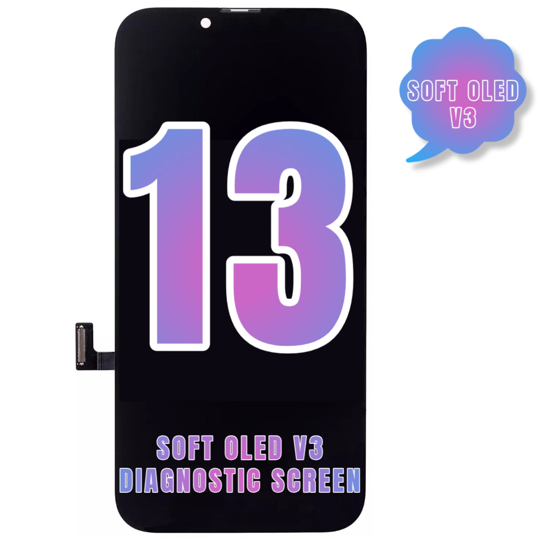 For iPhone 13 OLED Screen Replacement / NONE OEM (Support Diagnostic Screen) (Soft Oled V3)