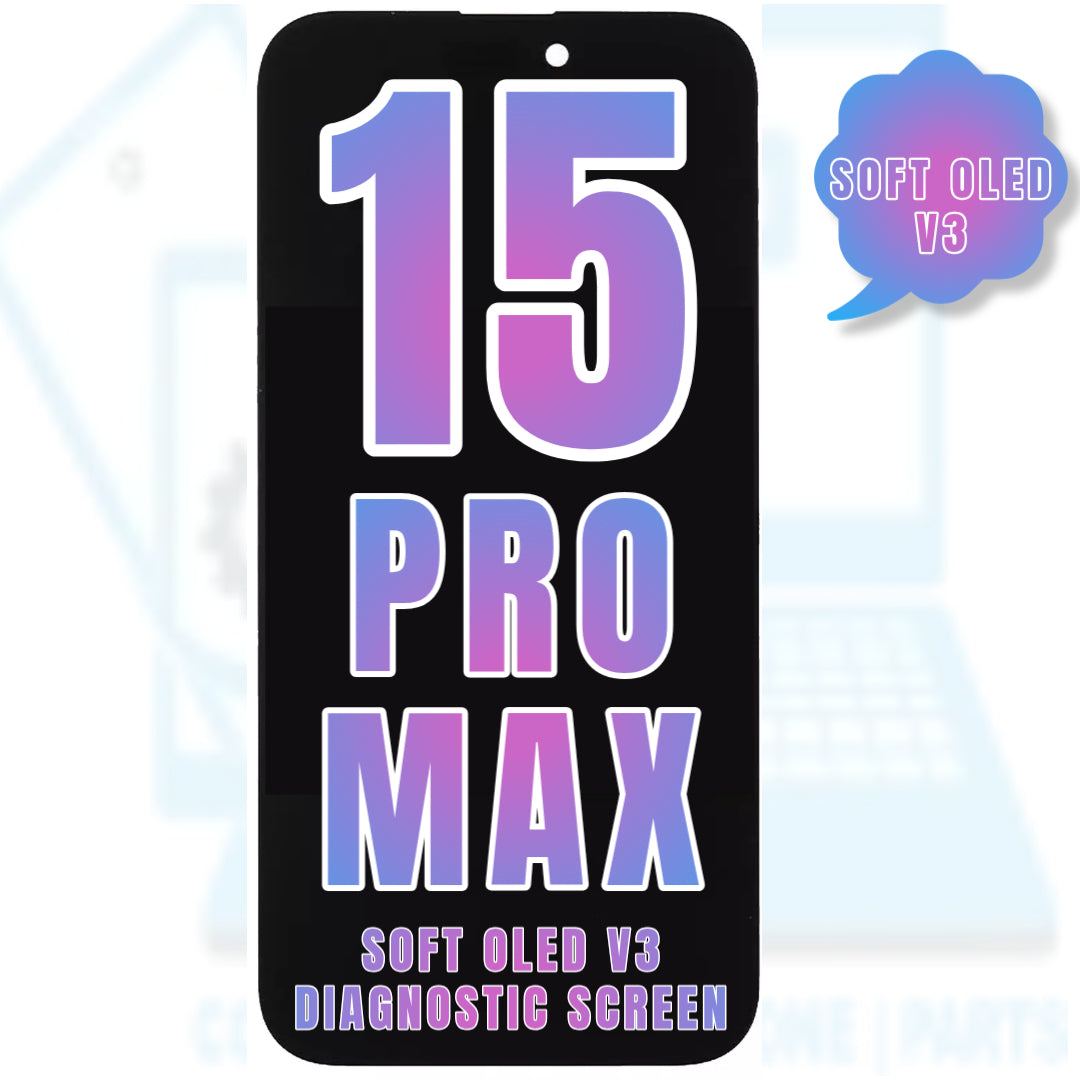 For iPhone 15 Pro Max OLED Screen Replacement / NONE OEM (Support Diagnostic Screen) (Soft Oled V3)