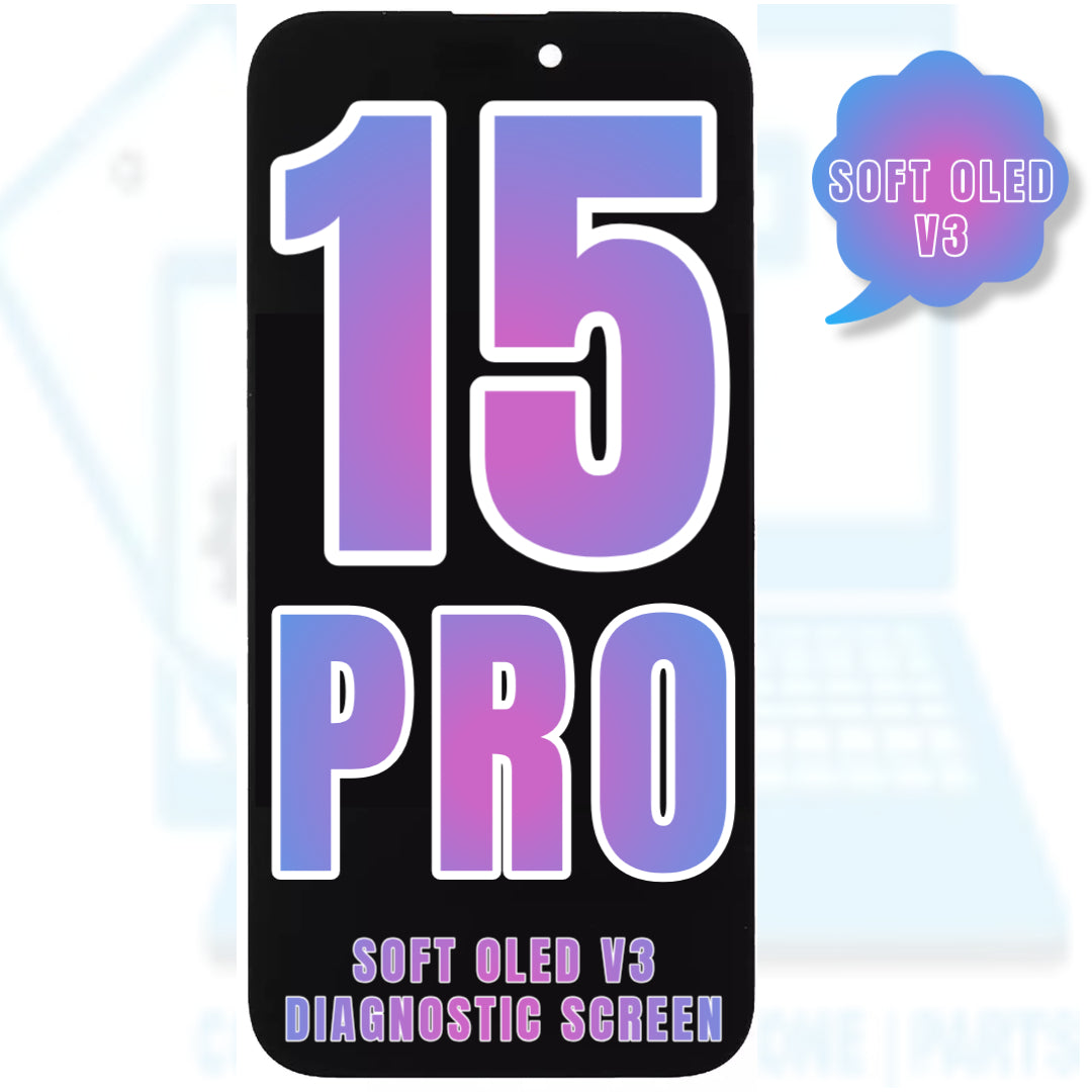 For iPhone 15 Pro OLED Screen Replacement / NONE OEM (Support Diagnostic Screen) (Soft Oled V3)