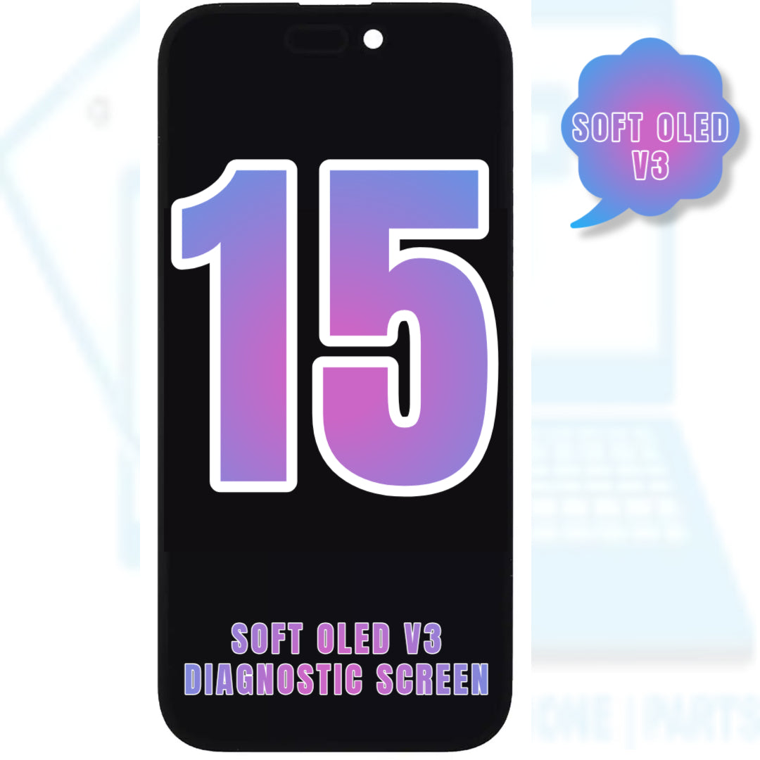 For iPhone 15 OLED Screen Replacement / NONE OEM (Support Diagnostic Screen) (Soft Oled V3)