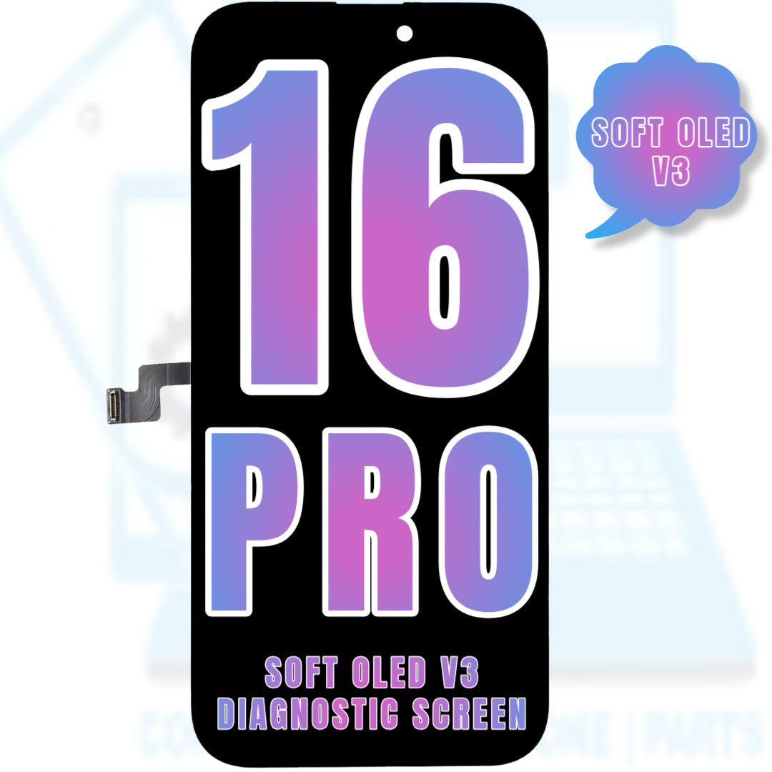 For iPhone 16 Pro OLED Screen Replacement / NONE OEM (Support Diagnostic Screen) (Soft Oled V3)