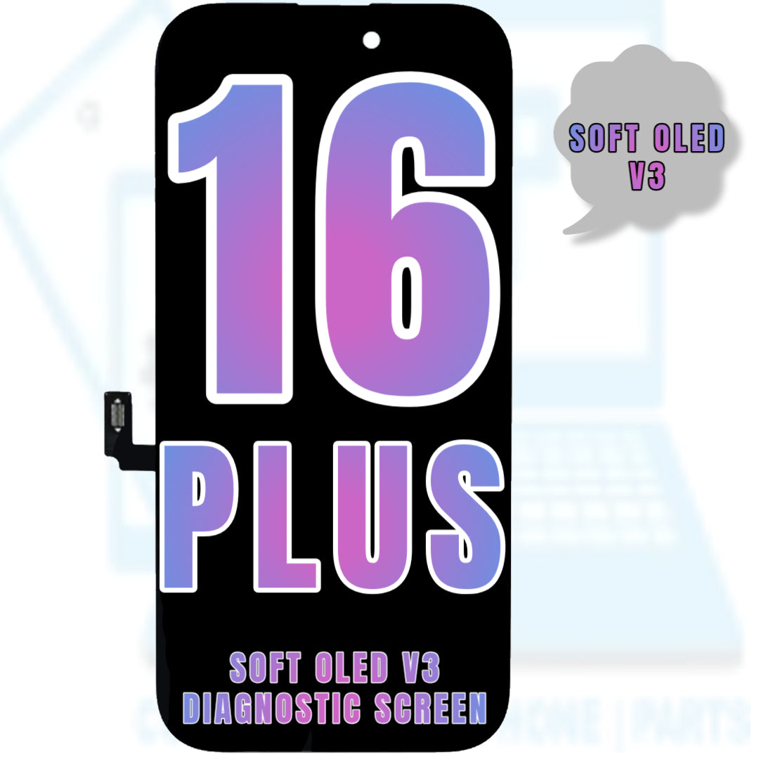For iPhone 16 Plus OLED Screen Replacement / NONE OEM (Support Diagnostic Screen) (Soft Oled V3)