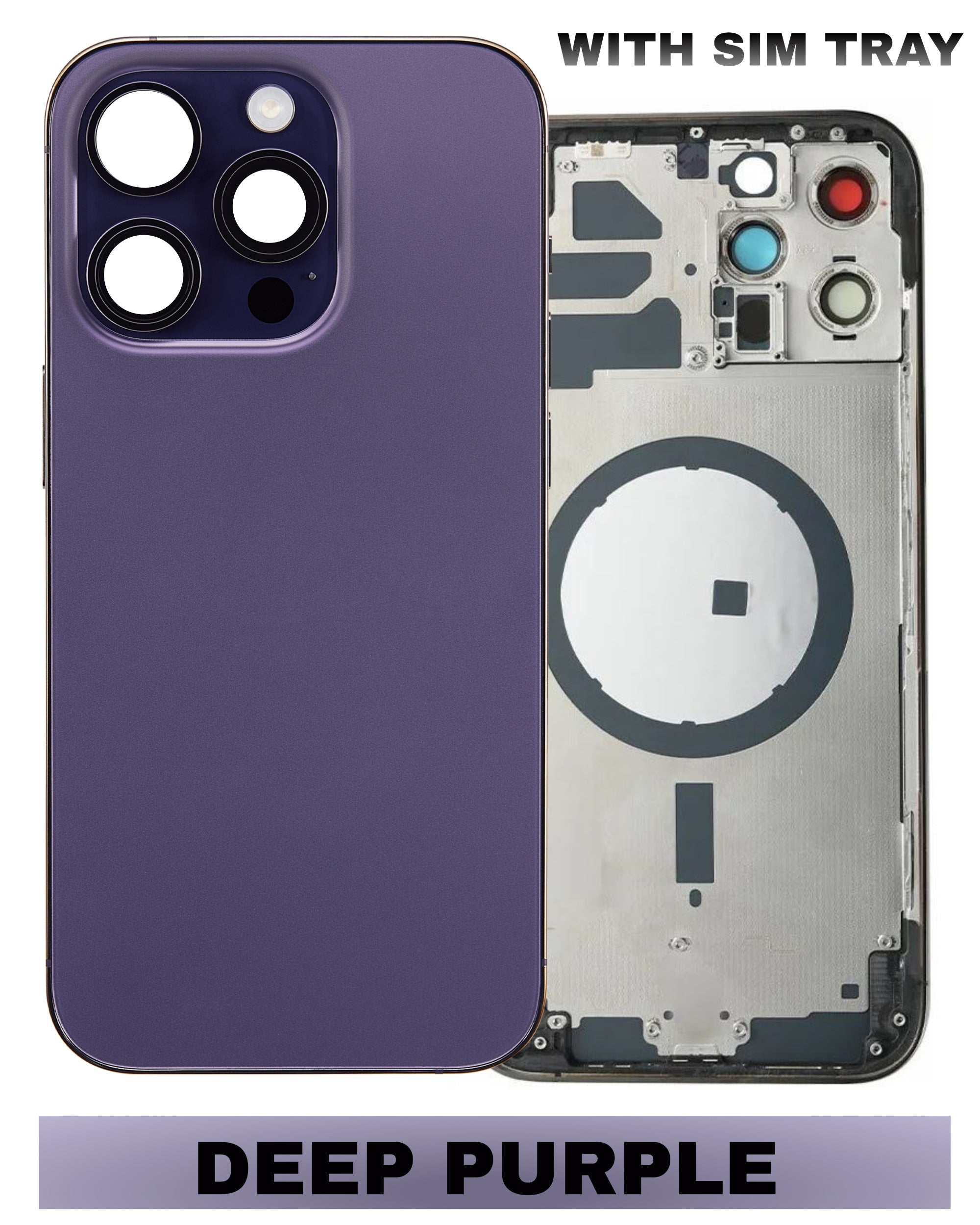 For iPhone 14 Pro Back Housing Replacement / International Version (No Small Parts) (All Color)