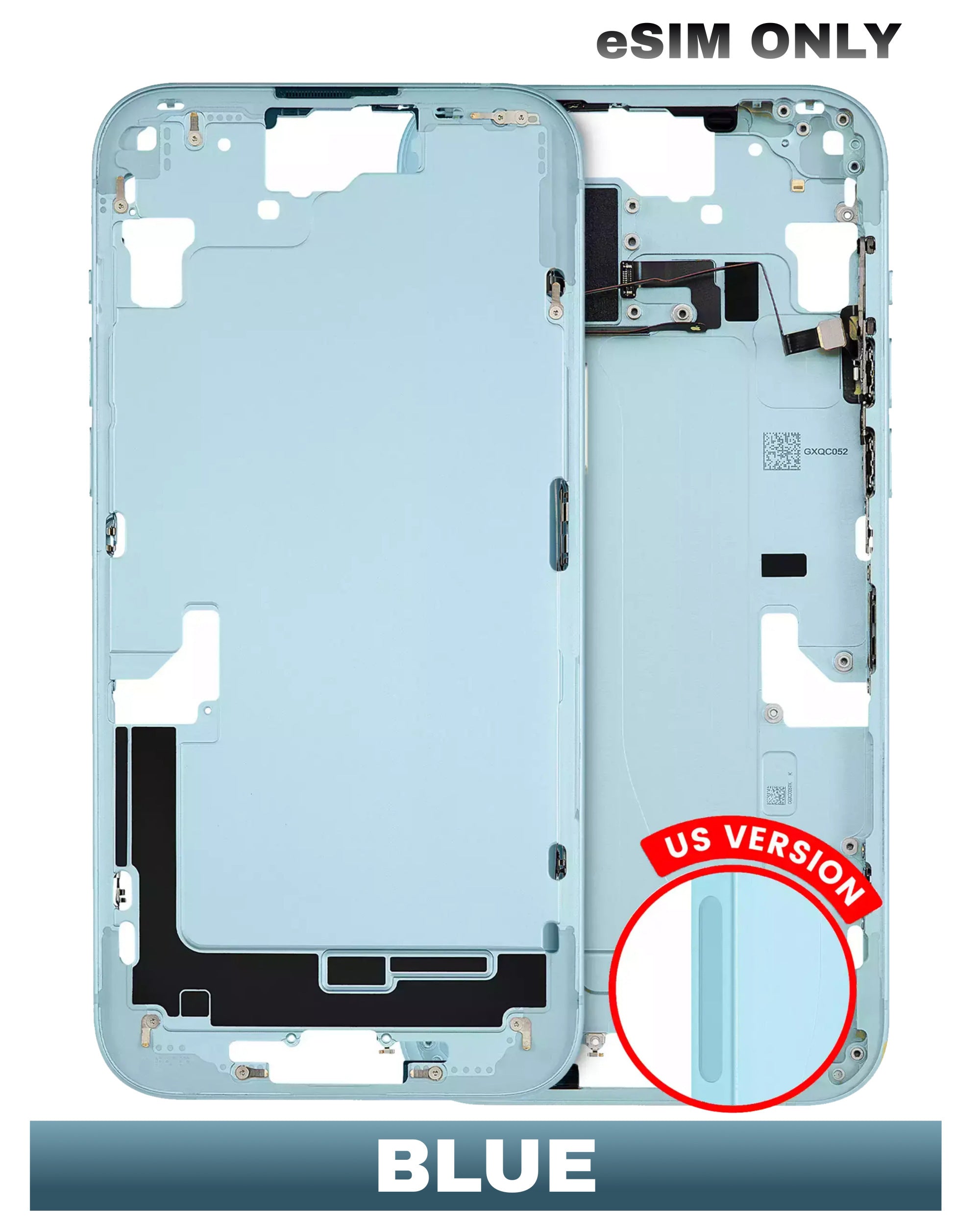 For iPhone 15 Plus Mid-Frame Housing Replacement / US Version (No Small Parts) (All Color)