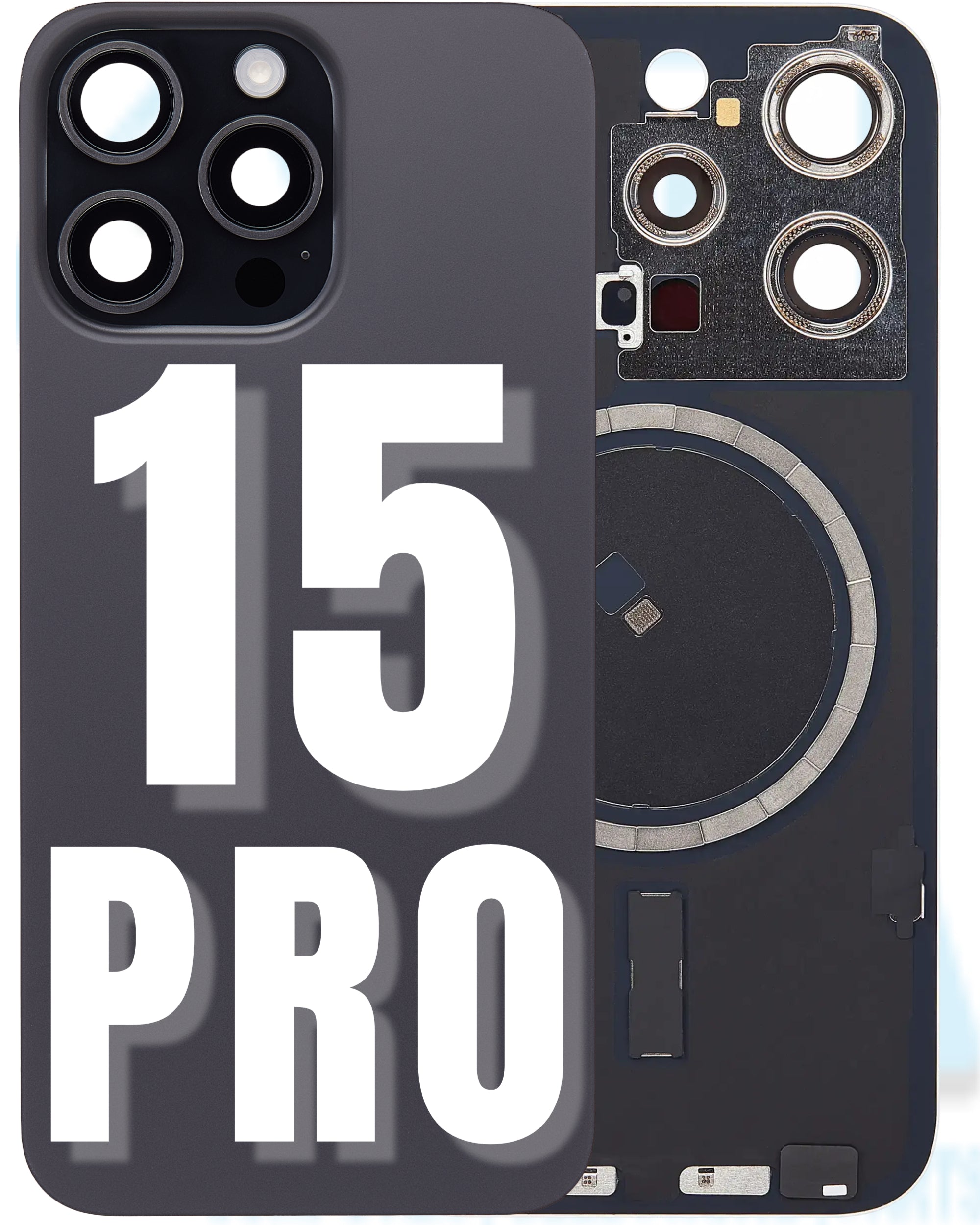 For iPhone 15 Pro Back Glass Replacement with Pre-Installed MagSafe Magnet Steel Plate (All Colors)