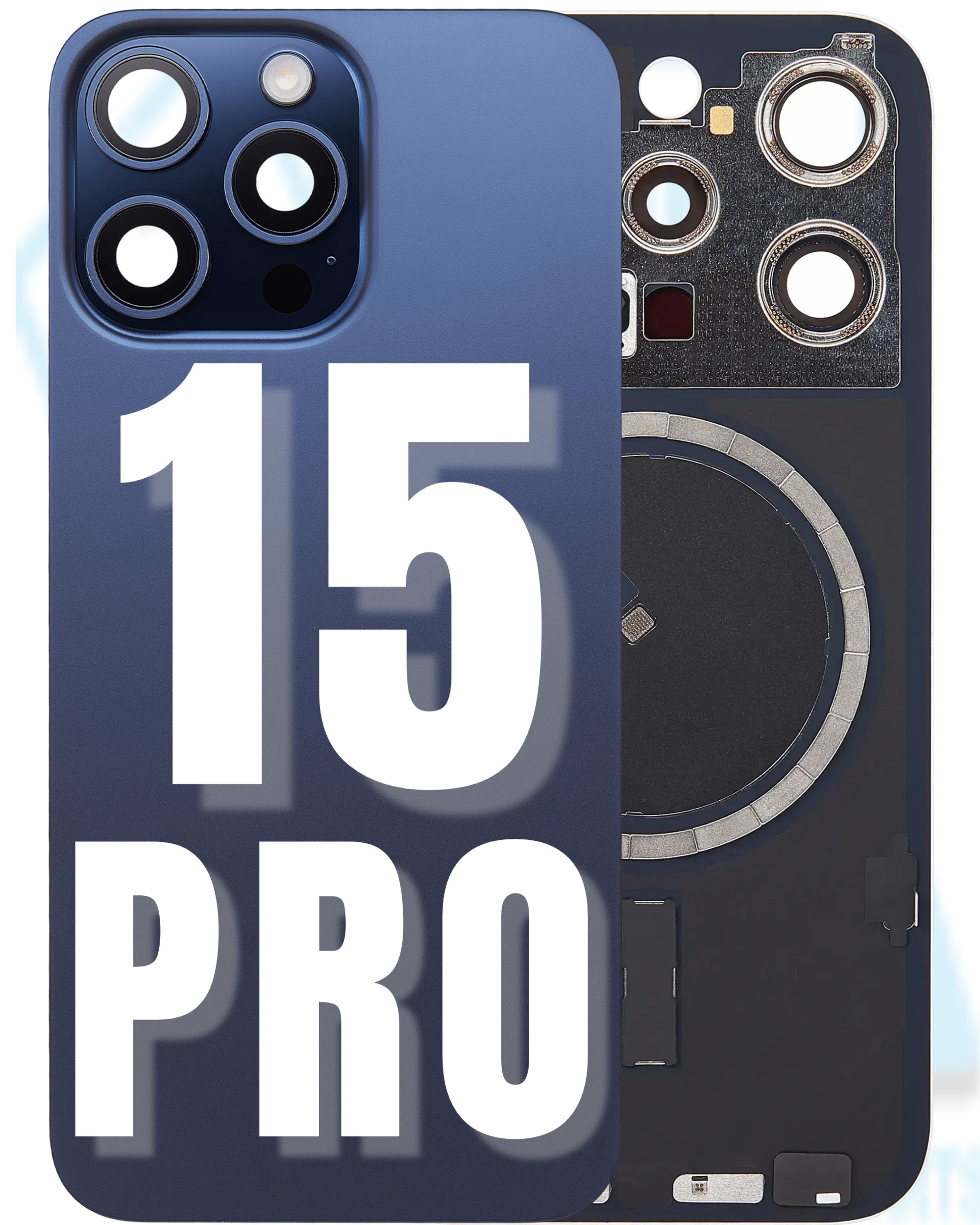 For iPhone 15 Pro Back Glass Replacement with Pre-Installed MagSafe Magnet Steel Plate (All Colors)