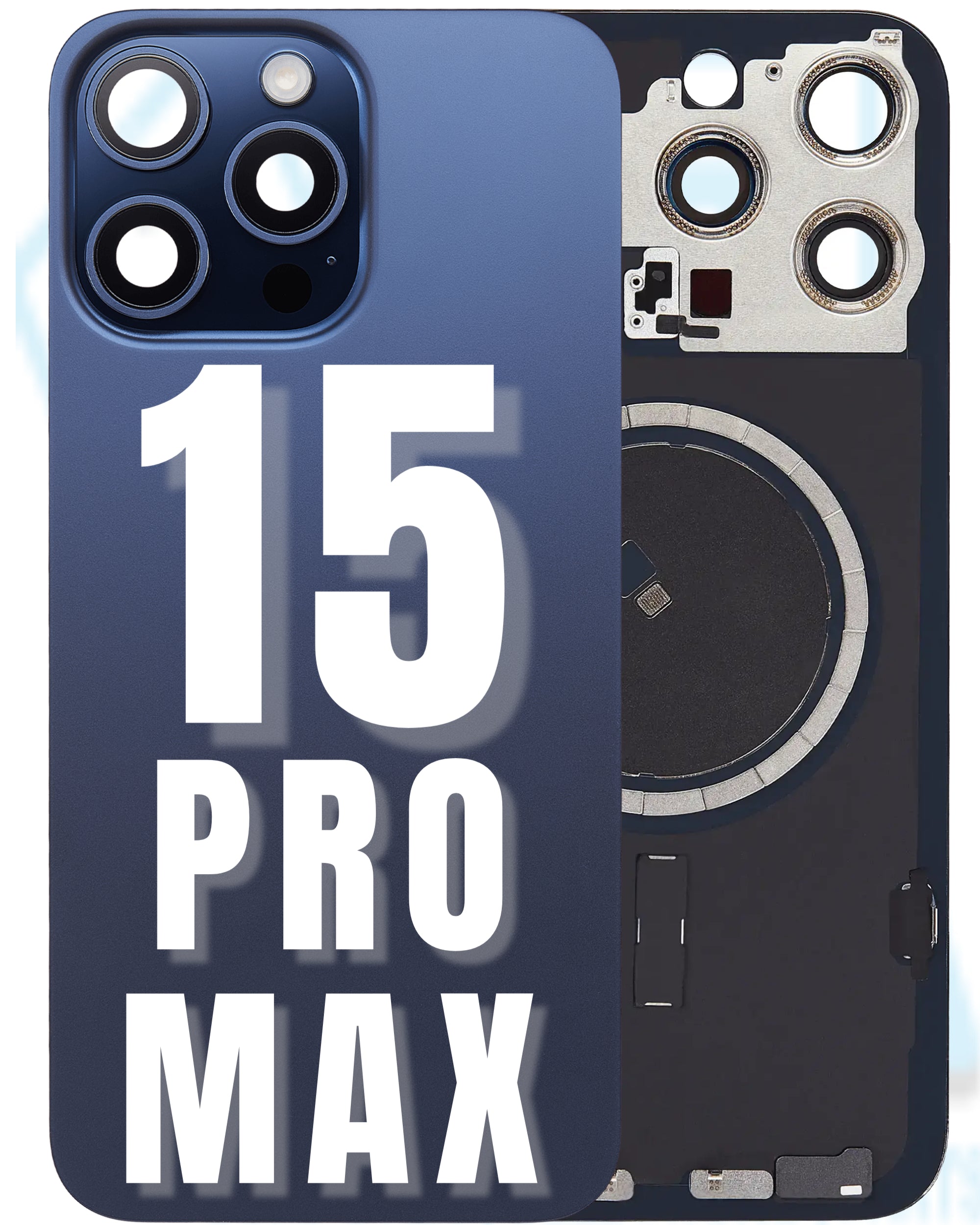 For iPhone 15 Pro Max Back Glass Replacement with Pre-Installed MagSafe Magnet Steel Plate (All Colors)