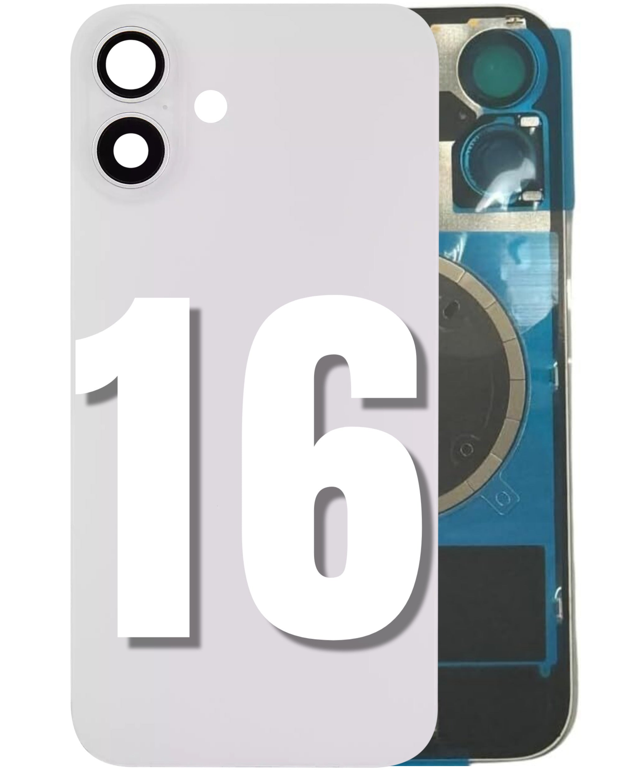 For iPhone 16 Back Glass Replacement with Pre-Installed MagSafe Magnet Steel Plate (All Colors)