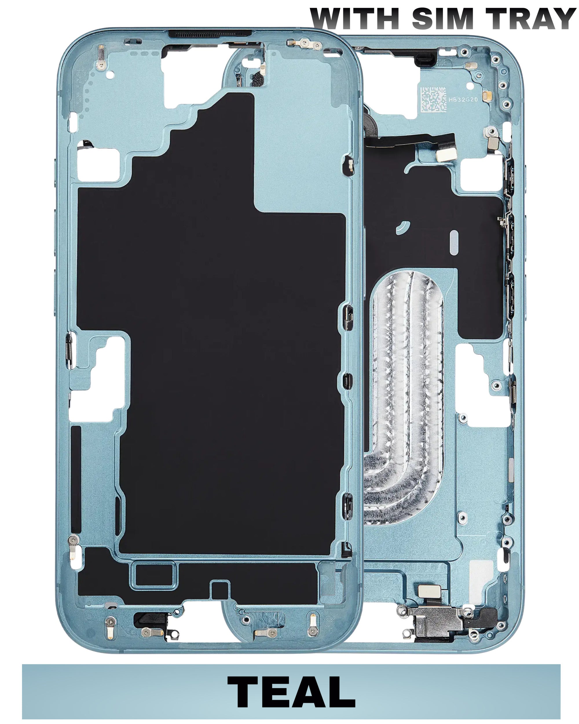 For iPhone 16 Mid-Frame Housing Replacement / International Version (No Small Parts) (All Color)