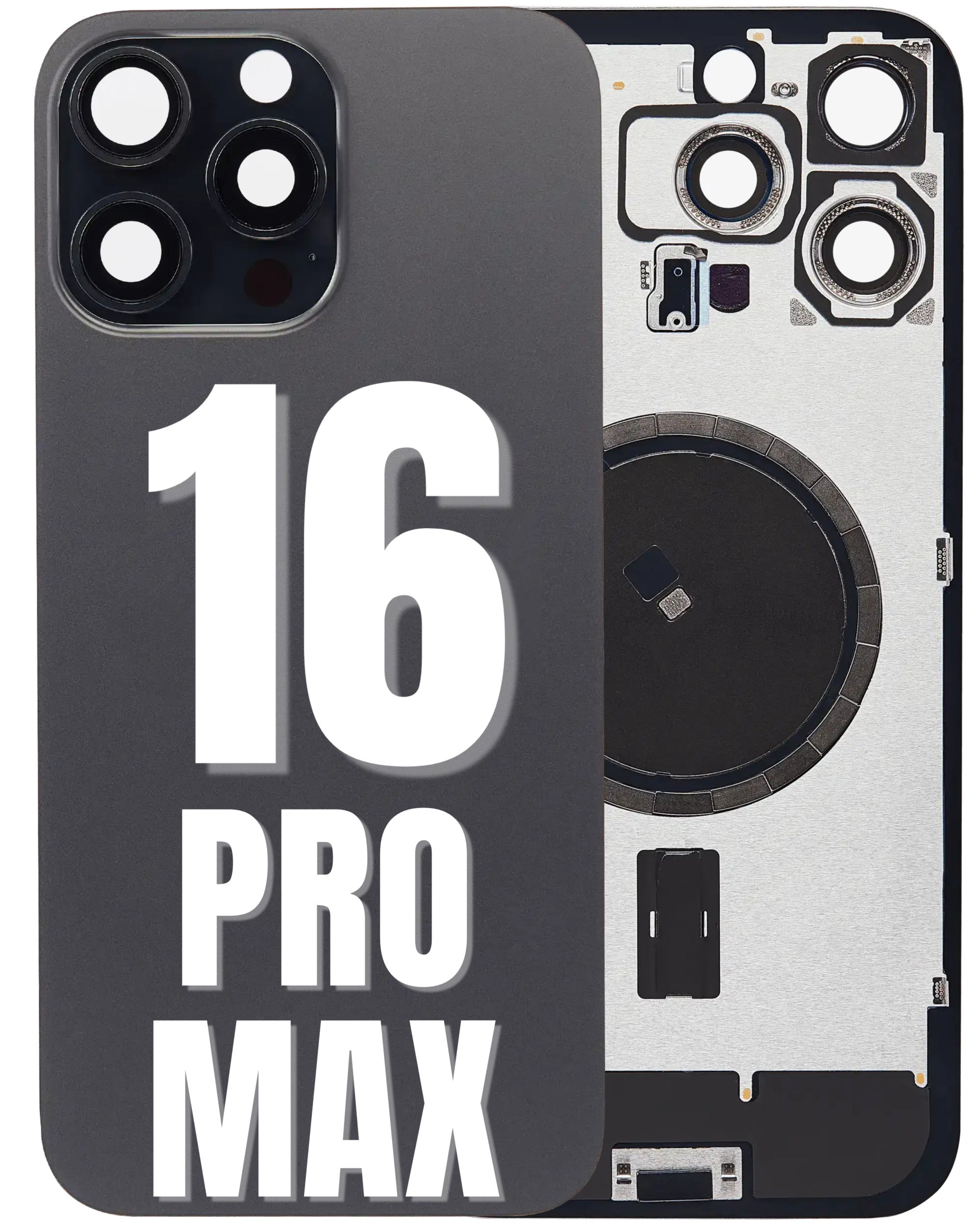 For iPhone 16 Pro Max Back Glass Replacement With Pre-Installed MagSafe Magnet Steel Plate (All Colors)
