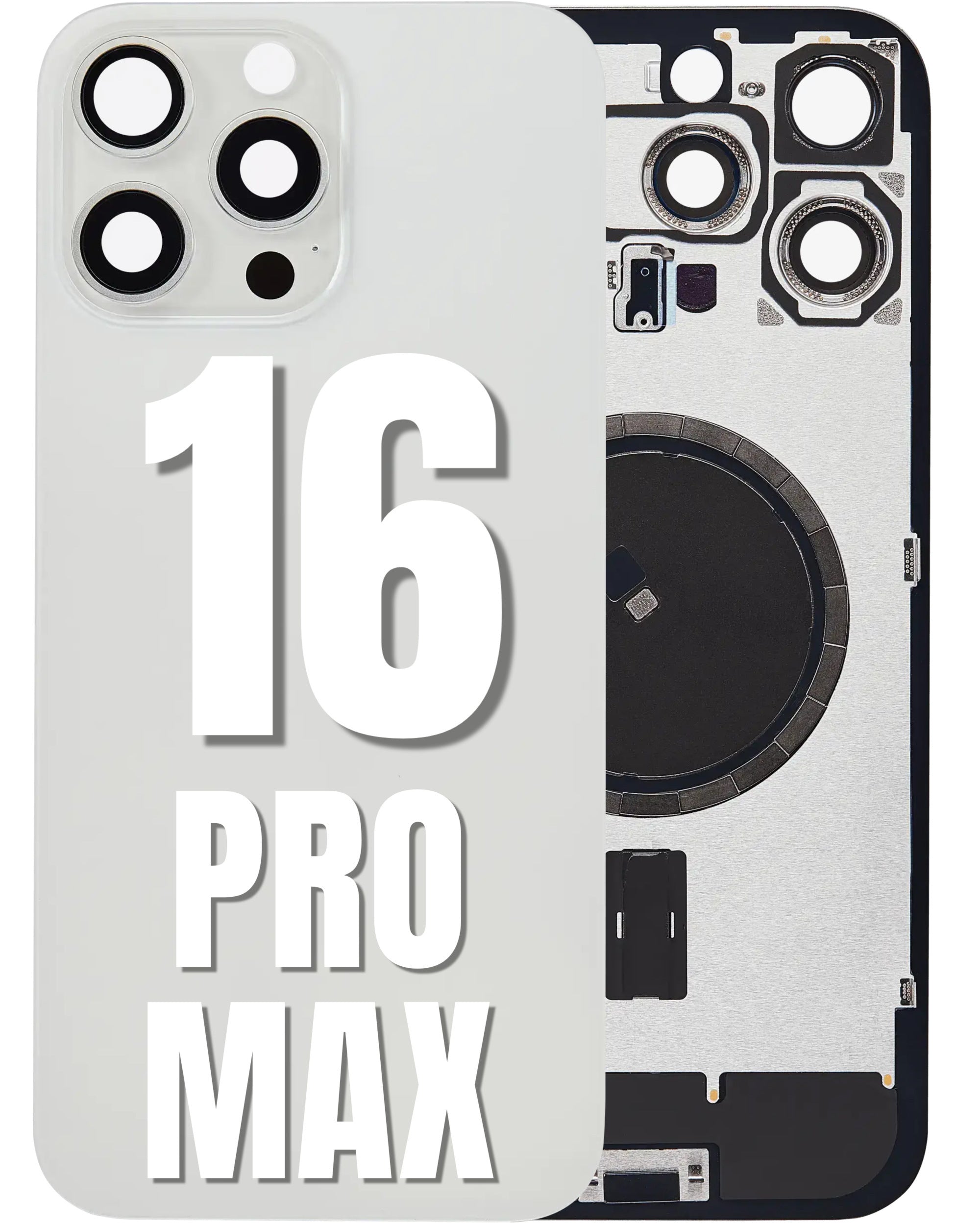 For iPhone 16 Pro Max Back Glass Replacement With Pre-Installed MagSafe Magnet Steel Plate (All Colors)