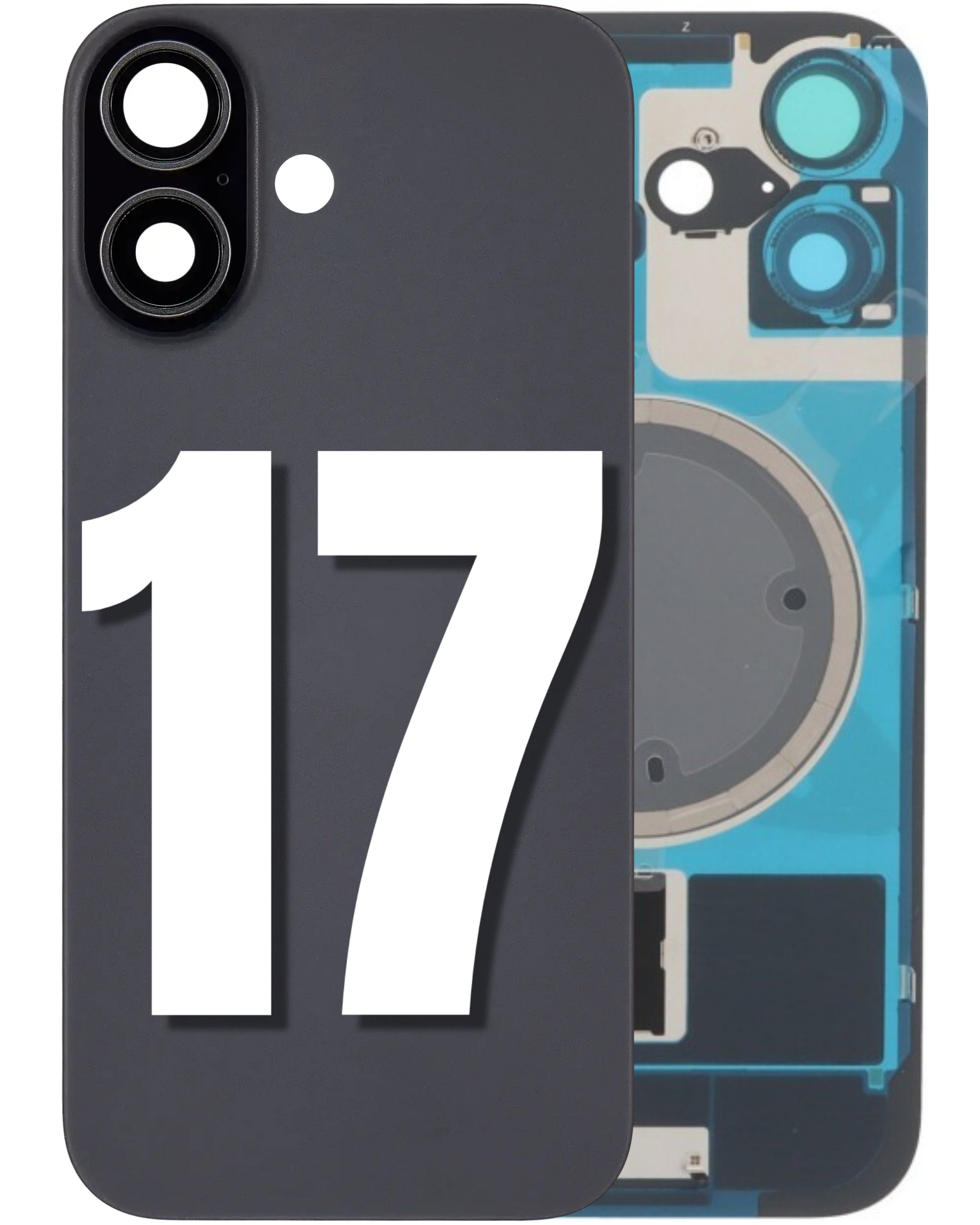 For iPhone 17 Back Glass Replacement with Pre-Installed MagSafe Magnet Steel Plate (All Colors)