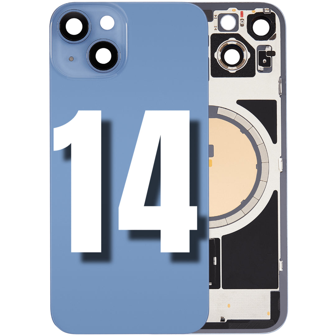 For iPhone 14 Back Glass Replacement with Pre-Installed MagSafe Magnet Steel Plate (All Colors)