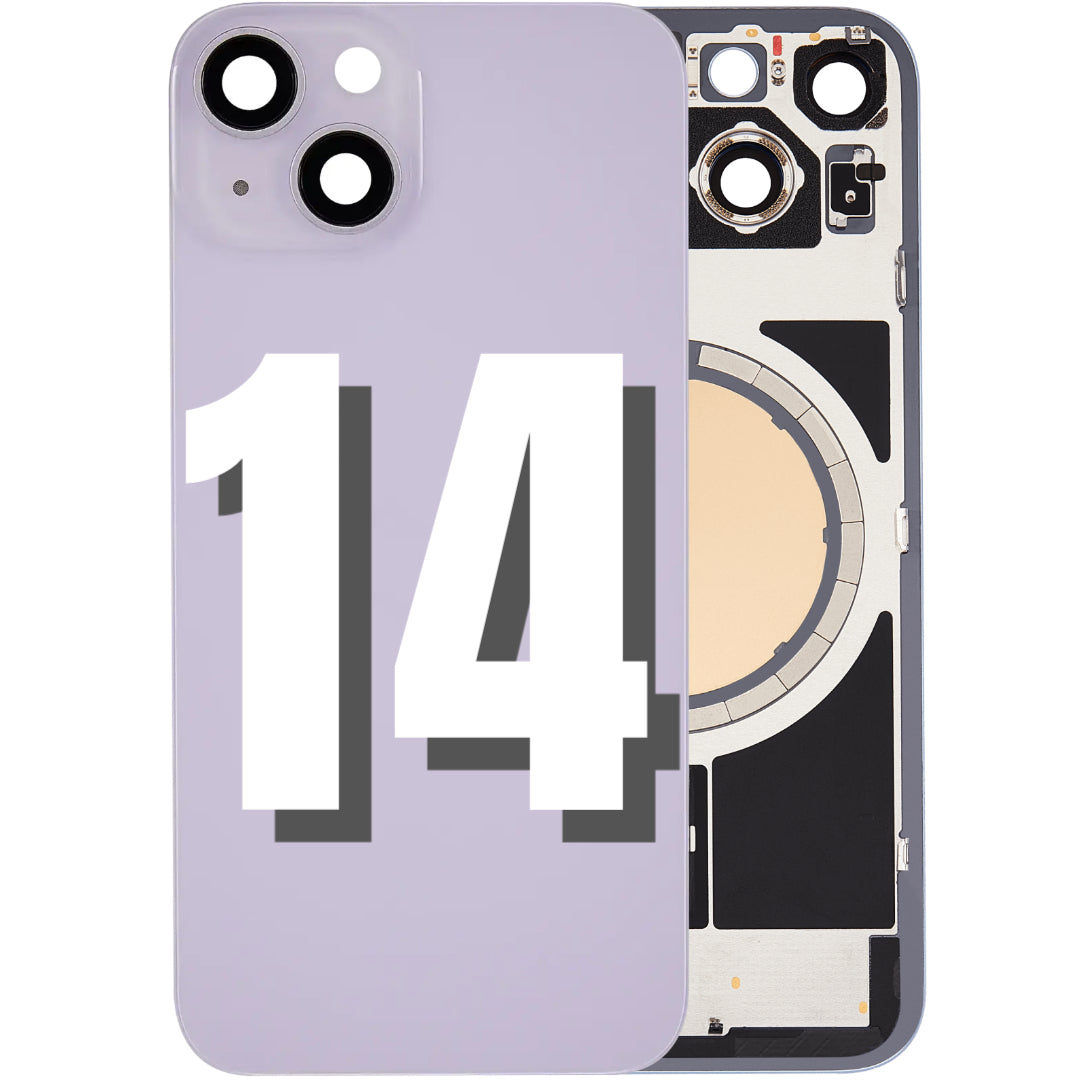 For iPhone 14 Back Glass Replacement with Pre-Installed MagSafe Magnet Steel Plate (All Colors)