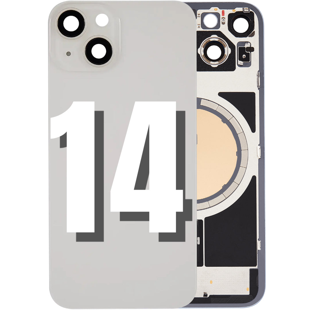 For iPhone 14 Back Glass Replacement with Pre-Installed MagSafe Magnet Steel Plate (All Colors)