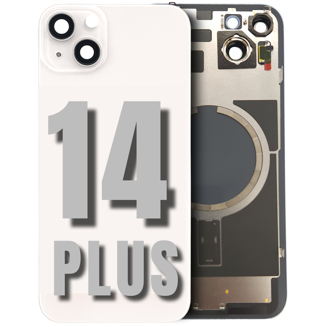 For iPhone 14 Plus Back Glass Replacement with Pre-Installed MagSafe Magnet Steel Plate (All Colors)