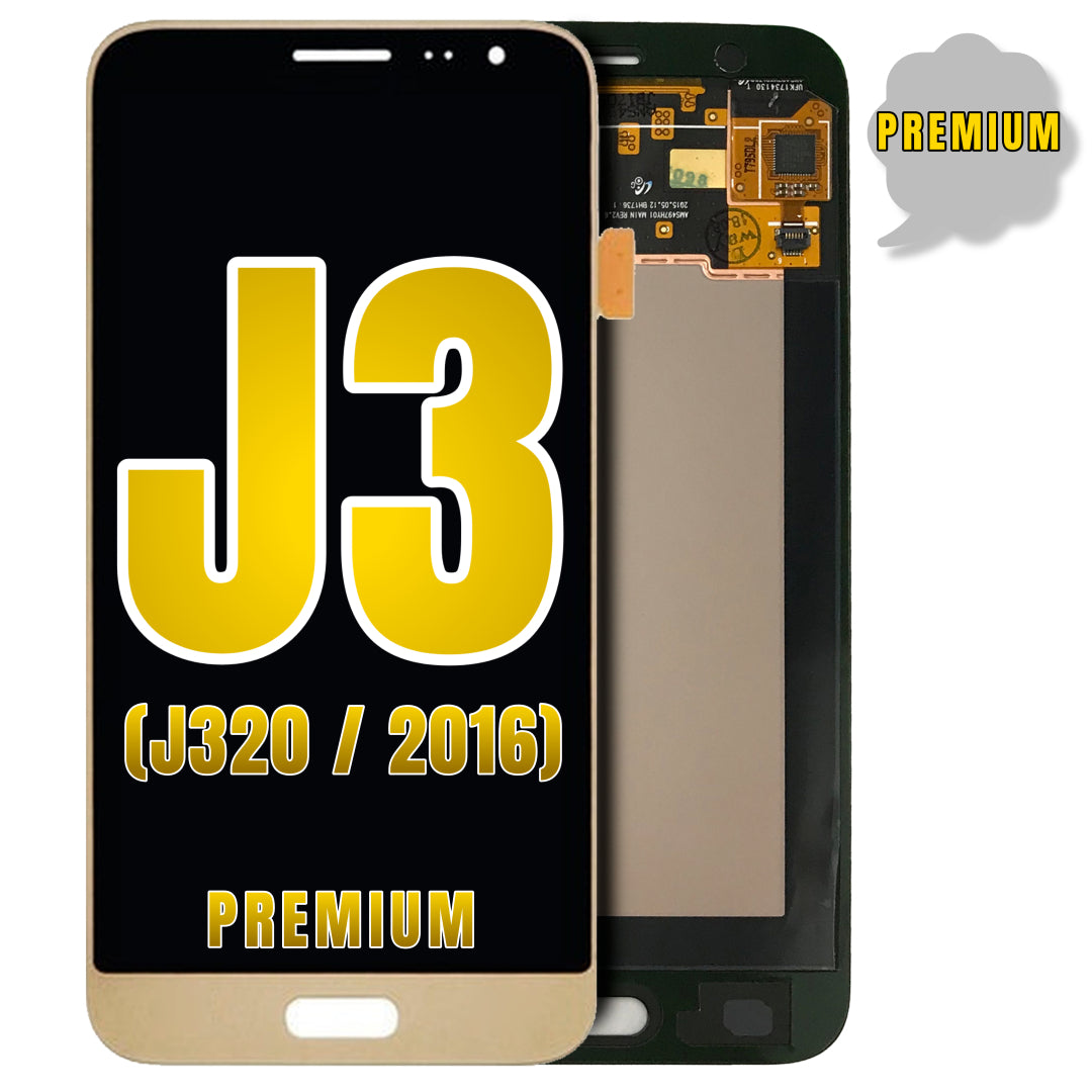 For Samsung Galaxy J3 (J320 / 2016) OLED Screen Replacement Without Frame (Premium) (Gold)