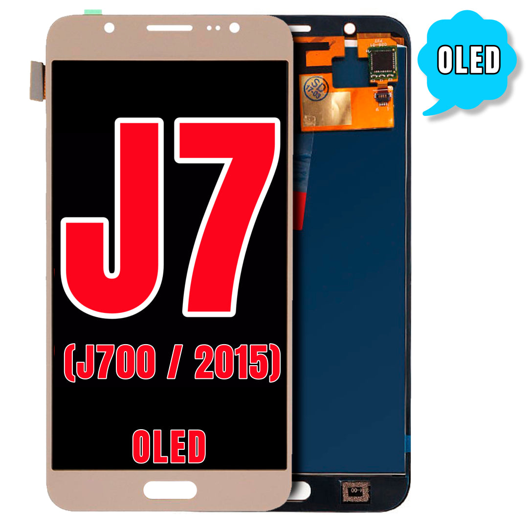 For Samsung Galaxy J7 (J700 / 2015) LCD Screen Assembly Replacement Without Frame (Oled) (Gold)