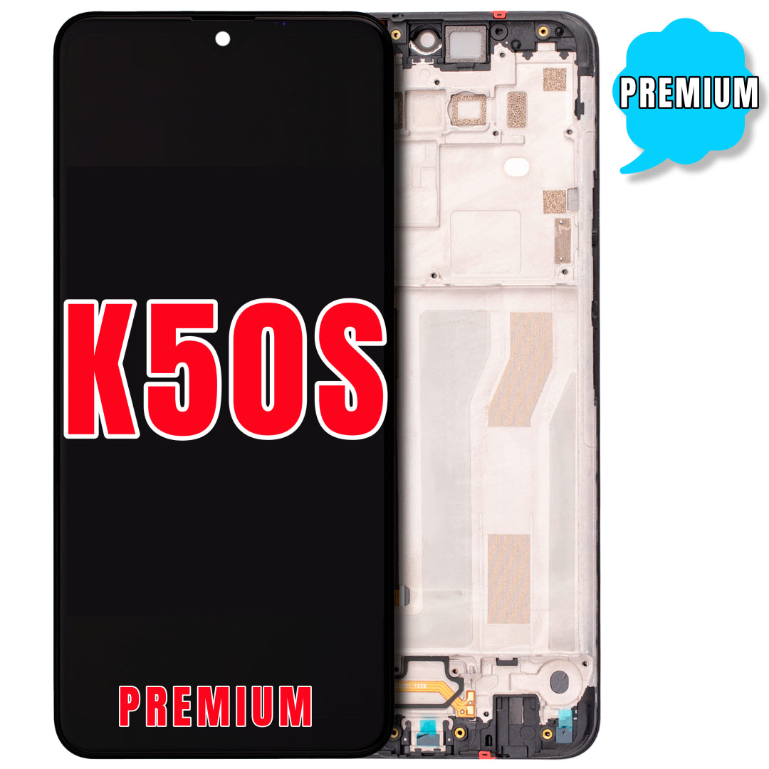 For K50S (2019) LCD Screen Replacement With Frame (Premium) (Black)