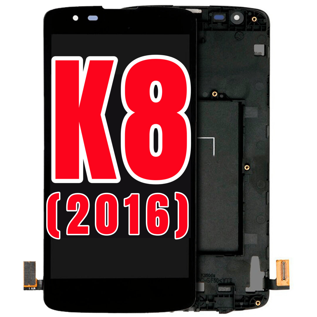 For LG K8 (K350 / 2016) / Phoenix 2 / Escape 3 LCD Screen Replacement With Frame (Black)