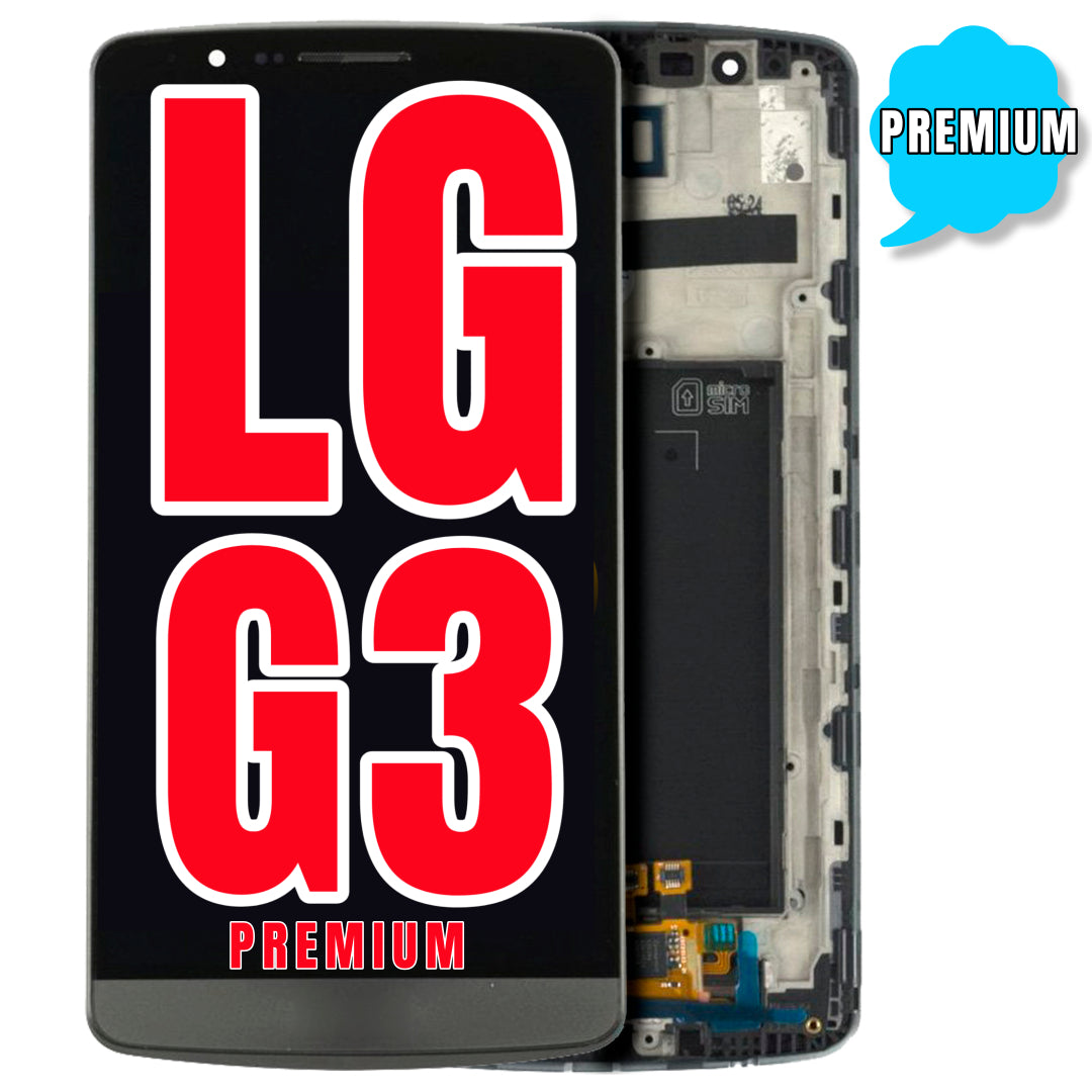 For LG G3 LCD Screen Replacement With Frame (Premium) (Black)