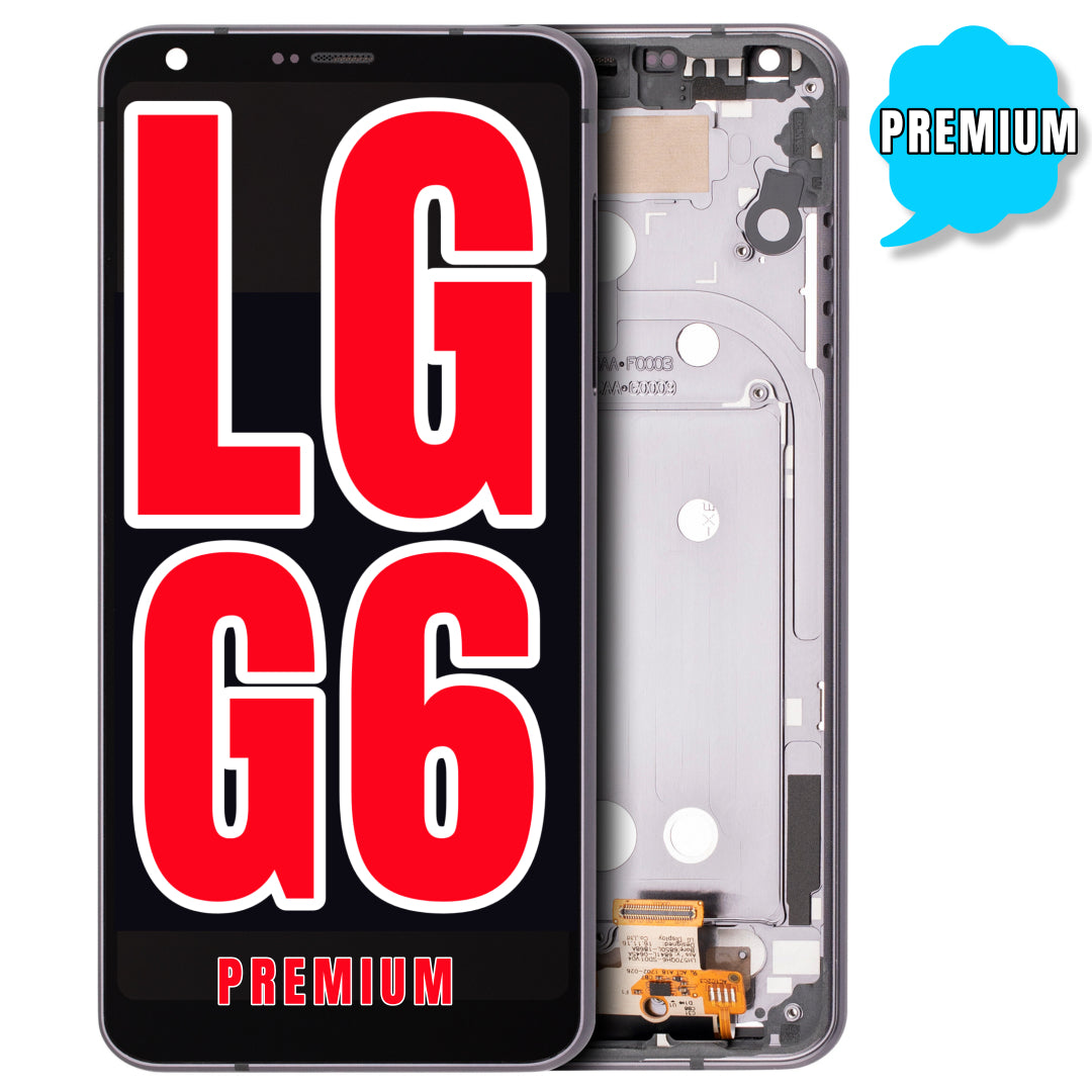 For LG G6 LCD Screen Replacement With Frame (Premium) (Astro Black)