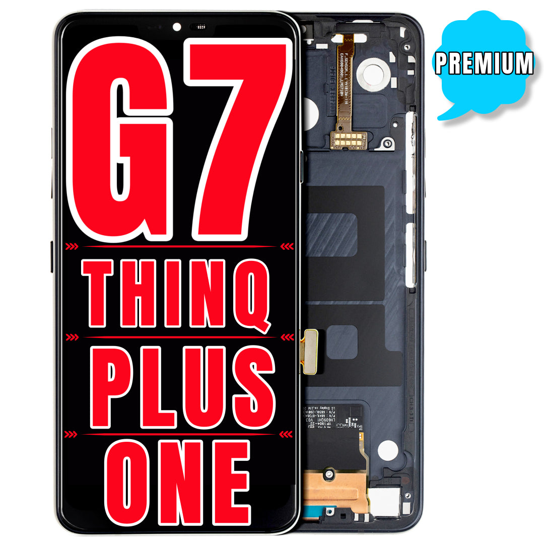 For LG G7 ThinQ / G7 Plus / G7 One OLED Screen Replacement With Frame (Premium) (Black)