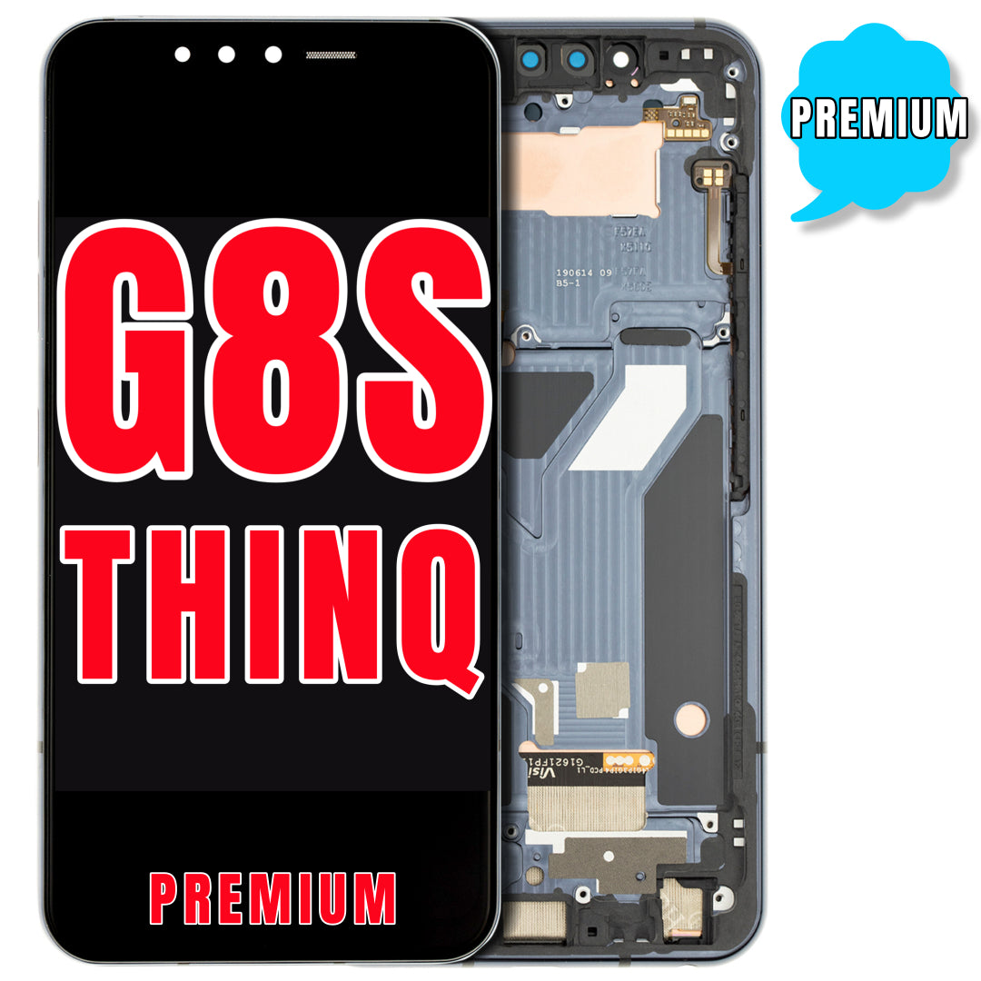 For LG G8S ThinQ OLED Screen Replacement With Frame (Premium) (Mirror Black)