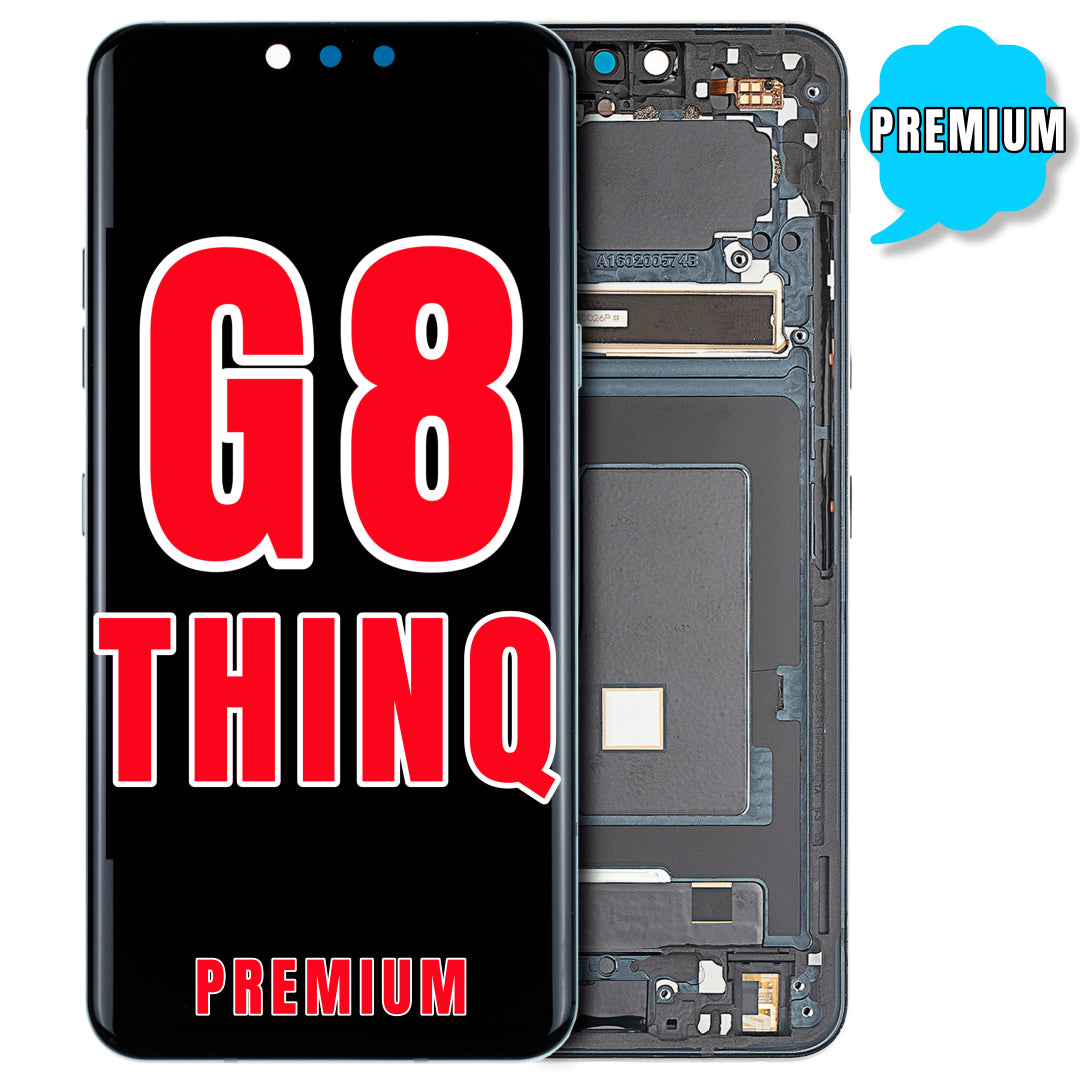 For LG G8 ThinQ OLED Screen Replacement With Frame (Premium) (Black)