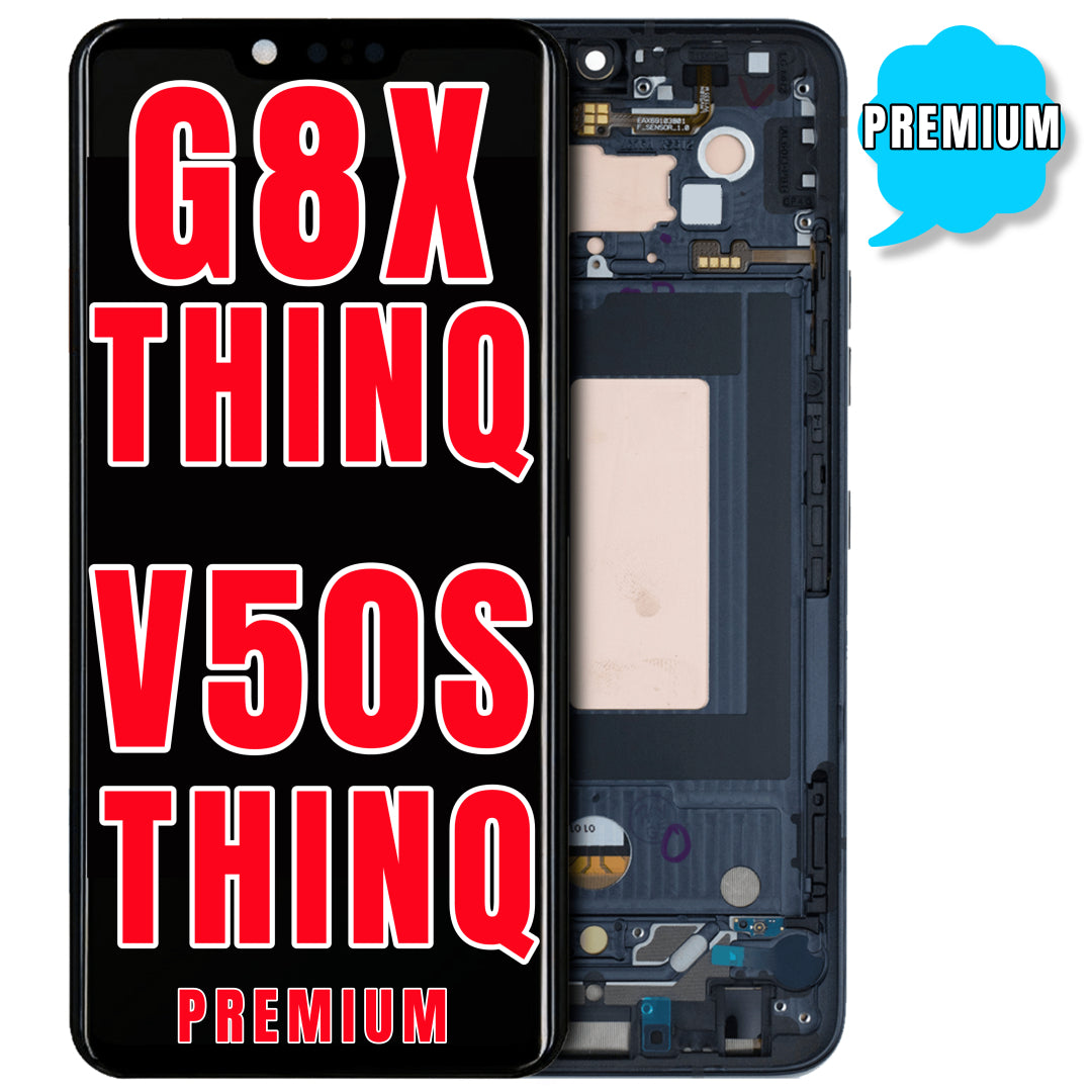 For LG G8X ThinQ / V50S ThinQ 5G OLED Screen Replacement With Frame (Premium) (Aurora Black)