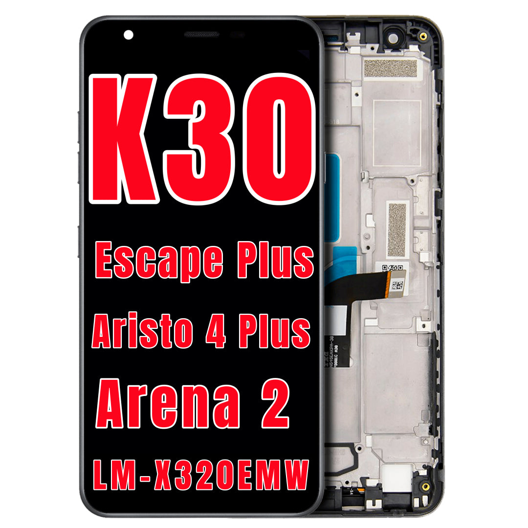 For LG K30 (2019) / Escape Plus / Aristo 4 Plus / Arena 2 LM-X320EMW LCD Screen Replacement With Frame (All Colors)