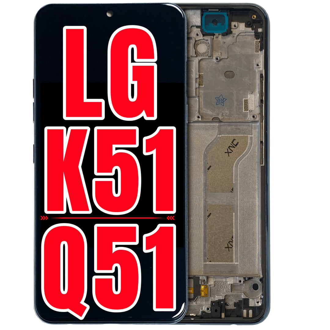 For LG K51 / LG Q51 LCD Screen Replacement With Frame (All Color)