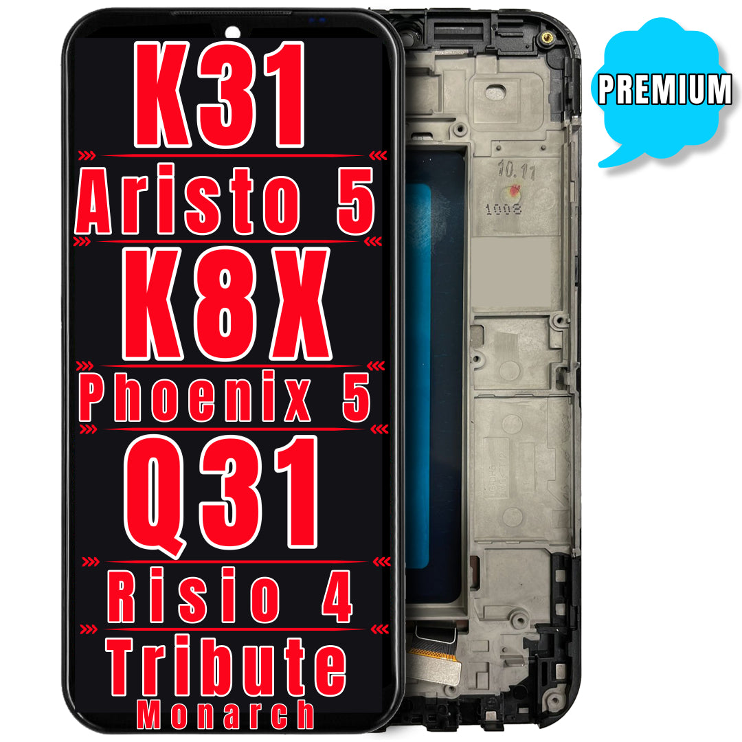 For LG K8X / K31 / Aristo 5 / Q31 / LG Phoenix 5 / LG Risio 4 / Tribute Monarch LCD Screen Replacement With Frame (Premium) (All Colors)