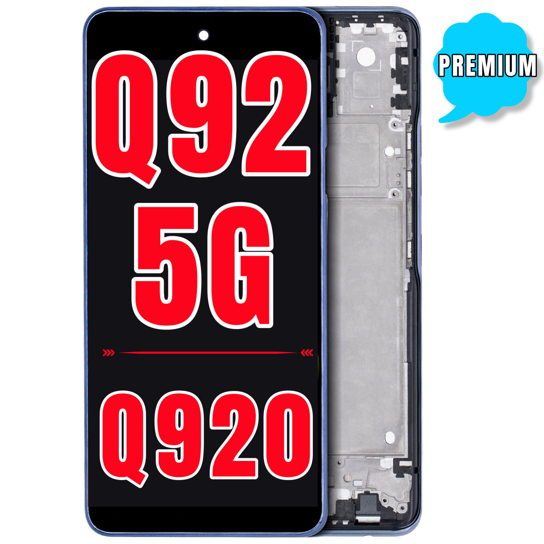 For LG Q92 5G (2020) / Q920 LCD Screen Replacement With Frame (Premium) (Black)