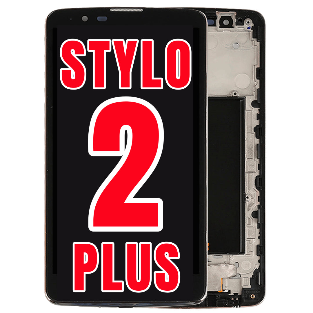 For LG Stylo 2 Plus LCD Screen Replacement With Frame (Black)