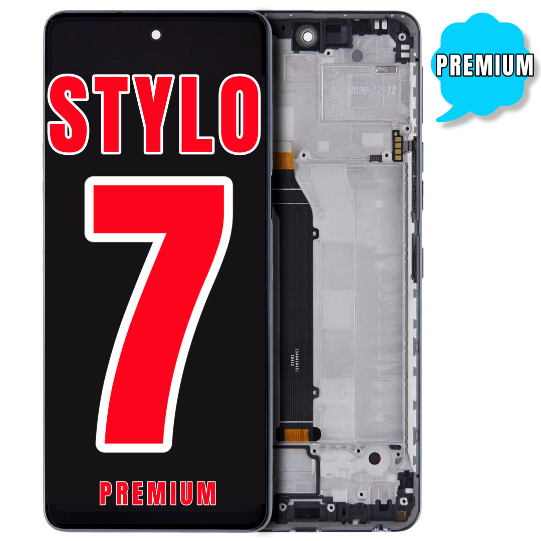 For LG Stylo 7 LCD Screen Replacement With Frame (Premium) (Black)