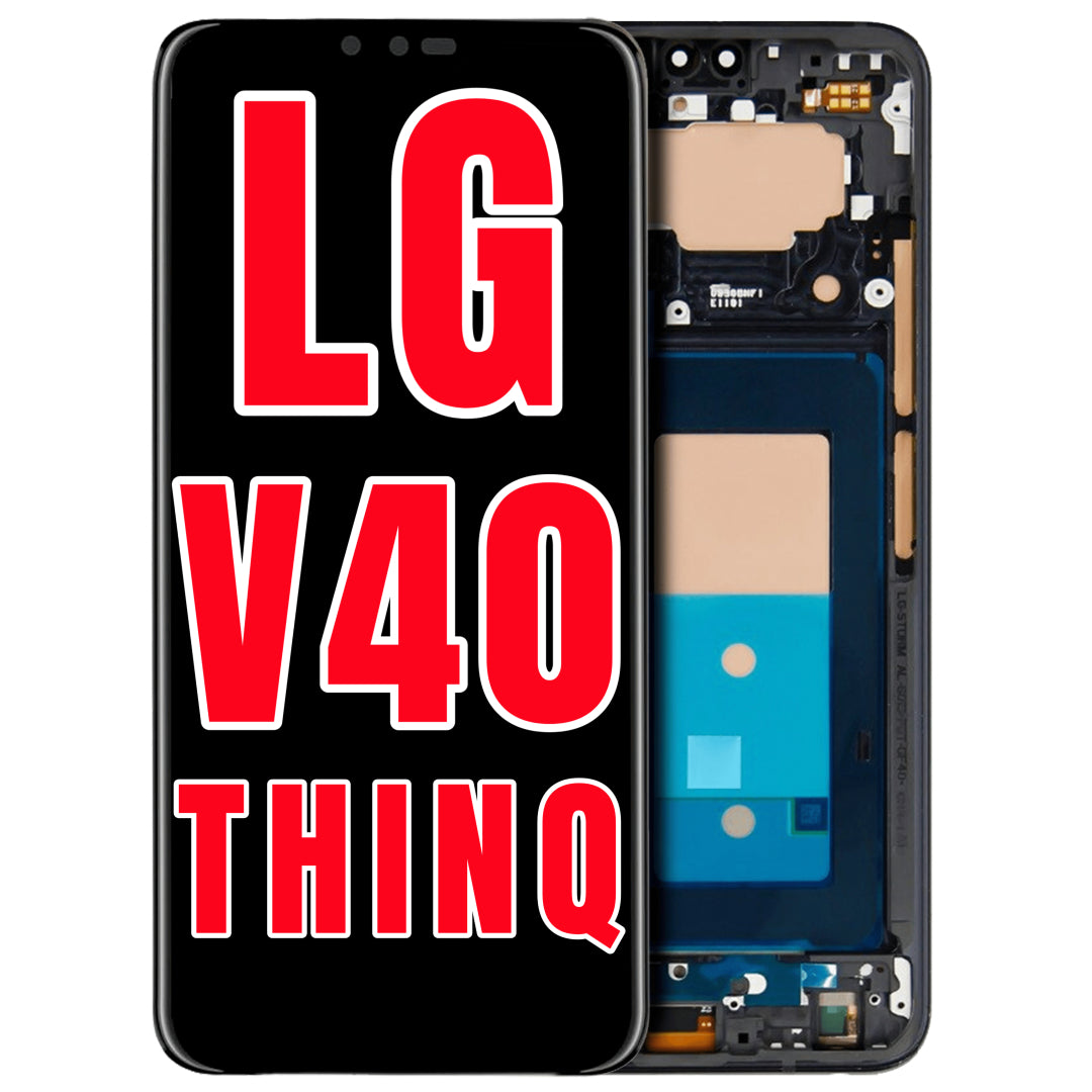 For LG V40 ThinQ LCD Screen Replacement With Frame (Black)