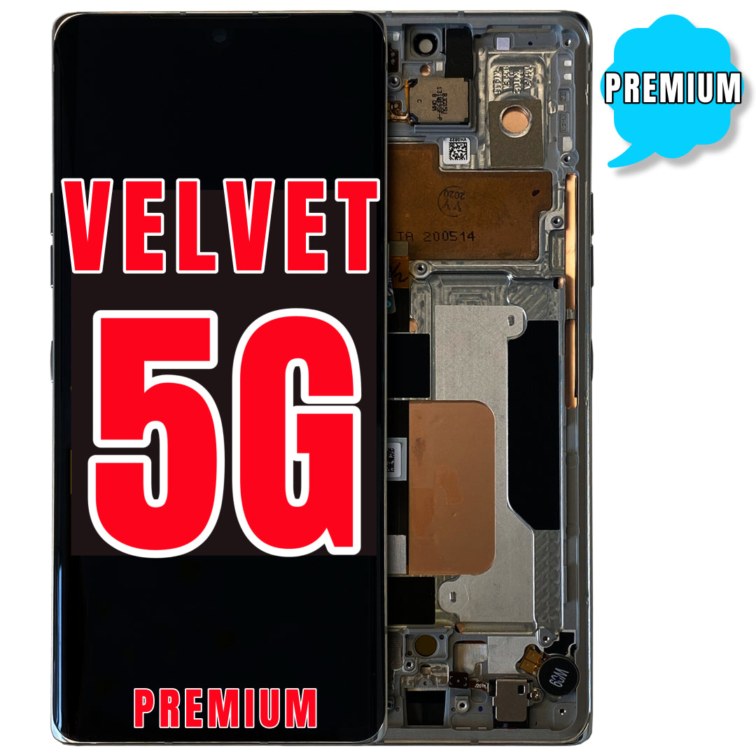 For LG Velvet 5G OLED Screen Replacement With Frame / Not Compatible With Verizon UW Model (Premium) (Gray)